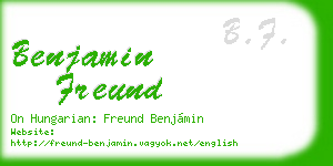 benjamin freund business card