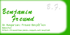 benjamin freund business card